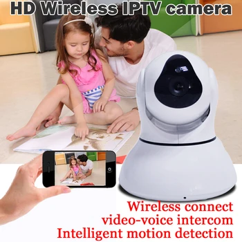 Wireless IPTV HD Camera with Video-voice intercom Motion Detection Alarm Infrared Night Vision720P support TF card up to 64G