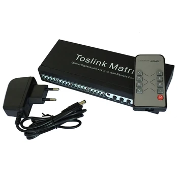2017 Toslink Matrix New 4 In 4 Out SPDIF / TOSLINK Digital Optical Audio 4x4 True Matrix Switcher Selector Remote Control
