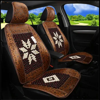 KKYSYELVA 1pcs Front Universal Car seat Cover Summer Lumbar support for office home Chair Seat Cushion Cover Bamboo Seat covers