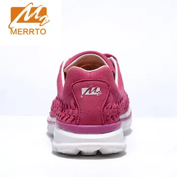 MERRTO Women's Portable Soft Sole Running Shoes Anti Slip Breathable Simple Outdoor Sports Shoes Genuine Leather Sneakers Female