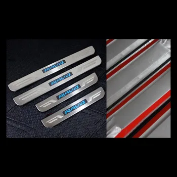 Car-Styling FOR Toyota RAV4 2007 2008 2009 2010 2011 2012 2013 stainless steel scuff plate LED door sill accessories Car Styling