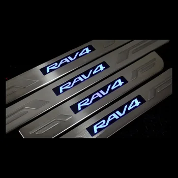 Car-Styling FOR Toyota RAV4 2007 2008 2009 2010 2011 2012 2013 stainless steel scuff plate LED door sill accessories Car Styling