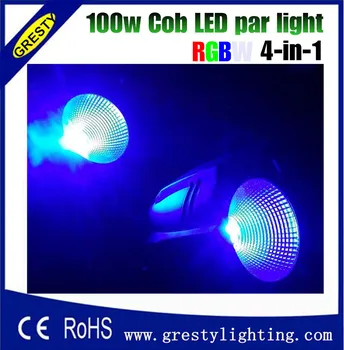 6pcs/lot est price 100W COB LED PAR DMX Theater Spotlight rgbw LED Stage Lighting Projector factory directly sale