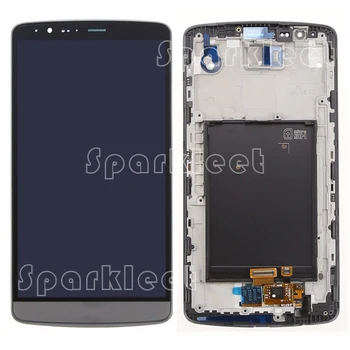 Grey&White LCD+Frame For LG LG G3 D855 D850 LCD Display+Touch Screen Digitizer Assembly +Front Housing,