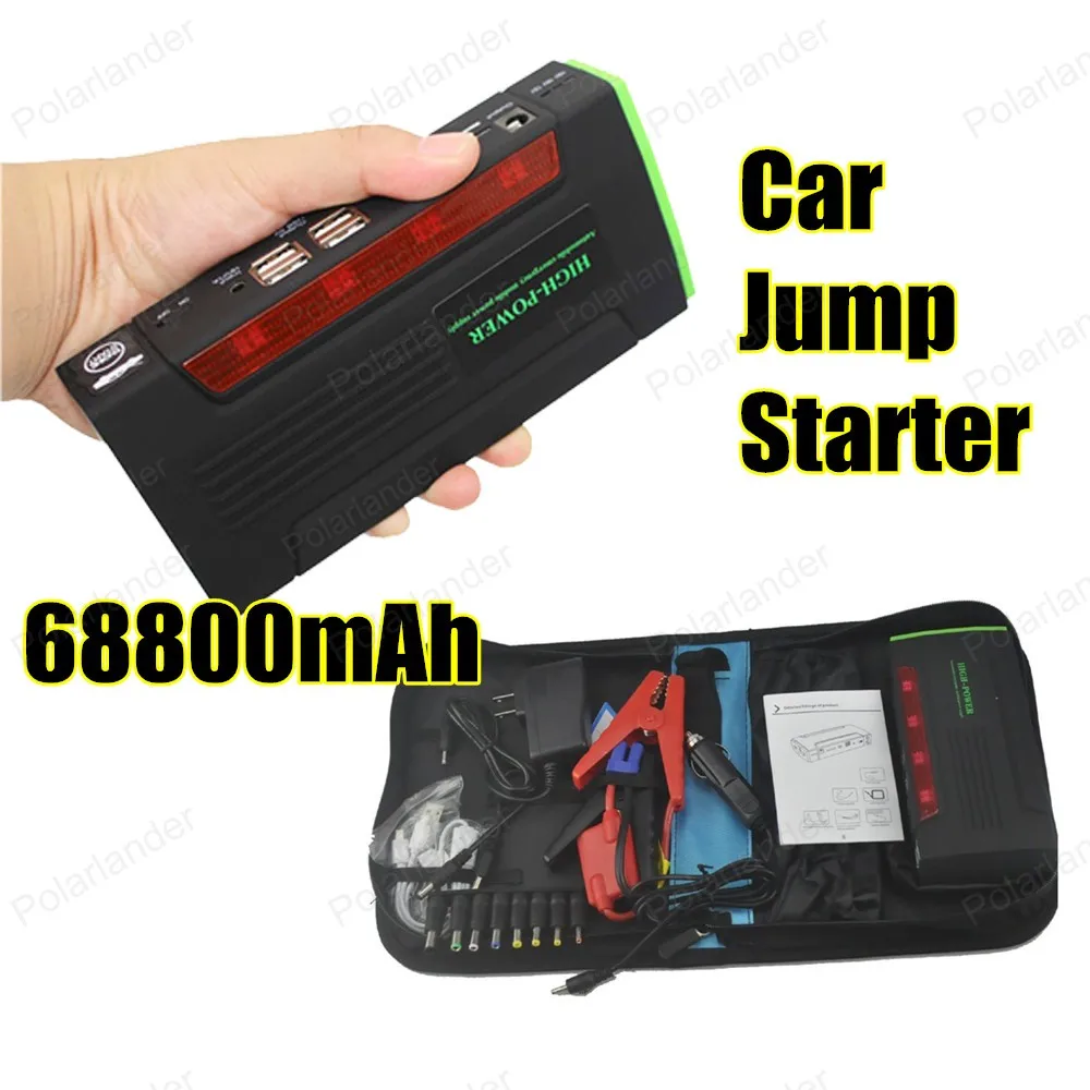 New Capacity 68800mAh Car Jump Starter Mini Portable Emergency Battery Charger for Petrol & Diesel Car
