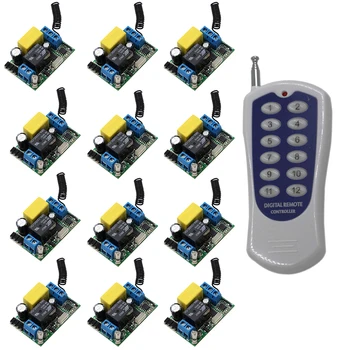 220V 1 CH RF Wireless Remote Control Switch System 315MHZ/ 433MHZ Power Switch Wall Built-up Control System