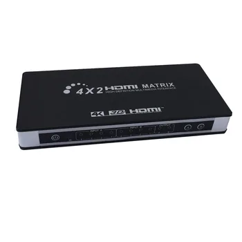 Full HD 1080P HDMI Matrix 4X2 Switch Splitter HIFI Matrix with IR Remote Control Supports MHL/HDMI V1.4/3D/4K x 2K With Audio