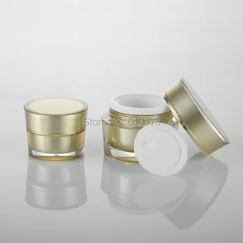 5g,10g Empty cream jar Cone Shape Acrylic Mini sample jars Gold Color Diy Makeup cosmetic packing container