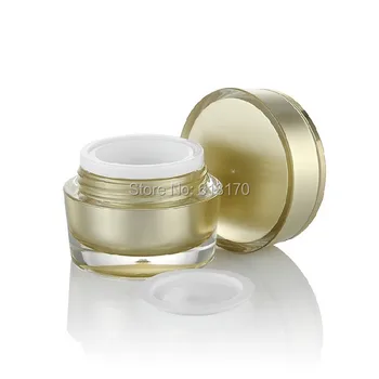 5g,10g Empty cream jar Cone Shape Acrylic Mini sample jars Gold Color Diy Makeup cosmetic packing container