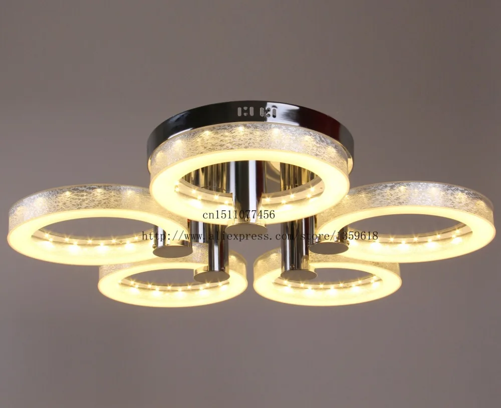 Hot Selling Modern LED Acrylic Chandelier with 5 lights (Chrome Finish) AC90-245V