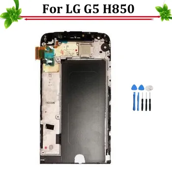 For LG G5 H850 LCD Display Touch Screen Digitizer Assembly With Frame Black replacement +Free Tools