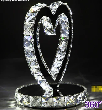 LED Heart Shape Crystal Table Lamps Birthday, Wedding decorations lights