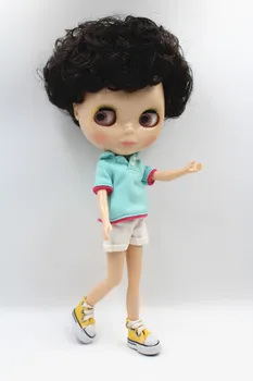 Blygirl doll Blyth doll 30cm, 1/6 black explosion head short hair, street fashion models