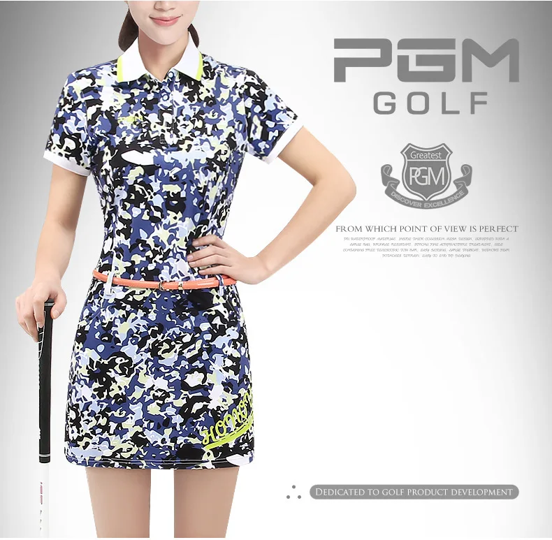 PGM 2017 Newest Women's Golf Shorts skirt Summer Golf Sportswear Floral Print Short Sleeve Polo Lady elastic skirt 3COLORS
