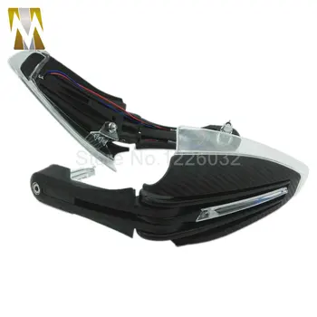 New Coming Carbon Motorcycle handguards with White +Yellow Led Turning lights for scooter ATV DIRT BIKE MX Motocross hand guards