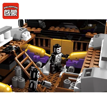 Model building block kits compatible with lego Caribbean Black general ship 1456 pcs 3D blocks Educational model building toy