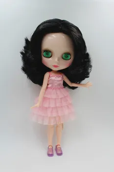 Blygirl Short black hair doll, 19 joints of the body, Blyth doll nude doll