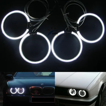 4x 120mm CCFL Angel Eyes Halo Ring for BMW E34/E32 White Blue Red Angel Eyes Head Lights 520i 525i 530i 535i 540i M5 730iL 735i
