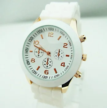 Fashion Geneva Silicone Watch Women Men dress Quartz jelly quartz wrist watch female watch GV008-3
