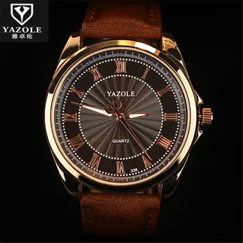 YAZOLE 2016 Men Watches Luxury Luminous Men Business Clock Male Quartz Wrist Watch Quartz-Watch Relogio Masculino Gold Black D04