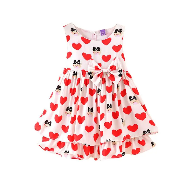 Kid Baby Girls Sleeveless One Piece Dress Cute Print Tutu Dresses Summer
