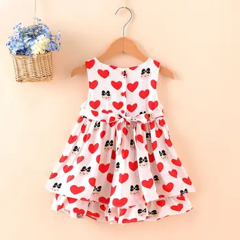 Kid Baby Girls Sleeveless One Piece Dress Cute Print Tutu Dresses Summer