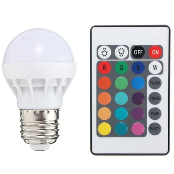 RGB LED Lamp E27 3W Lampara LED Bulb RGB Soptlight 85-265V Energy Saving Color Change With IR Remote DALLAST