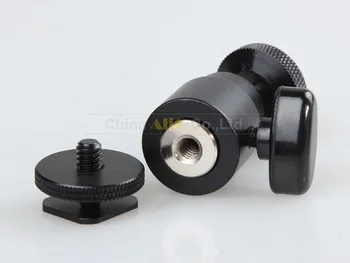 Camera Tripod Mini Ballhead Ball Head Hot Shoe Adapter to 1/4 Screw Mount DSLR Accessories