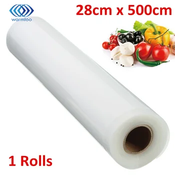 1pcs Kitchen Vacuum Food Sealer Rolls 28cmX500cm PE Food Grade Membranes Meat Vegetable Fruit Keep Fresh Vacuum Bags Wrapper