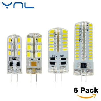 YNL 6pcs/lot New G4 LED Bulb Lamp 3W High Power SMD2835 3014 DC 12V AC 220V White/Warm White Light 360 Degrees Beam Angle