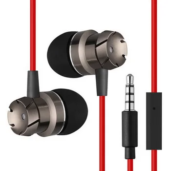 TWOM Subwoofer Metal Earphone with Microphone for Cell Phone In Ear Earbuds HiFi Earpiece Stereo Bass Universal Wired