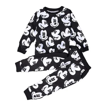 2017 Baby Boys Girls Fashion Sport Suit Kids Mickey Clothes Children's Sweater + Trousers two pieces Clothing Set Cotton Jerseys