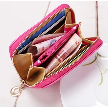 Candy Color Women Short Wallet Cute Bow Ladies Zipper PU Leather Purse Coins Bag Cards Holder Pouch Clutch Bag Billetera portfel