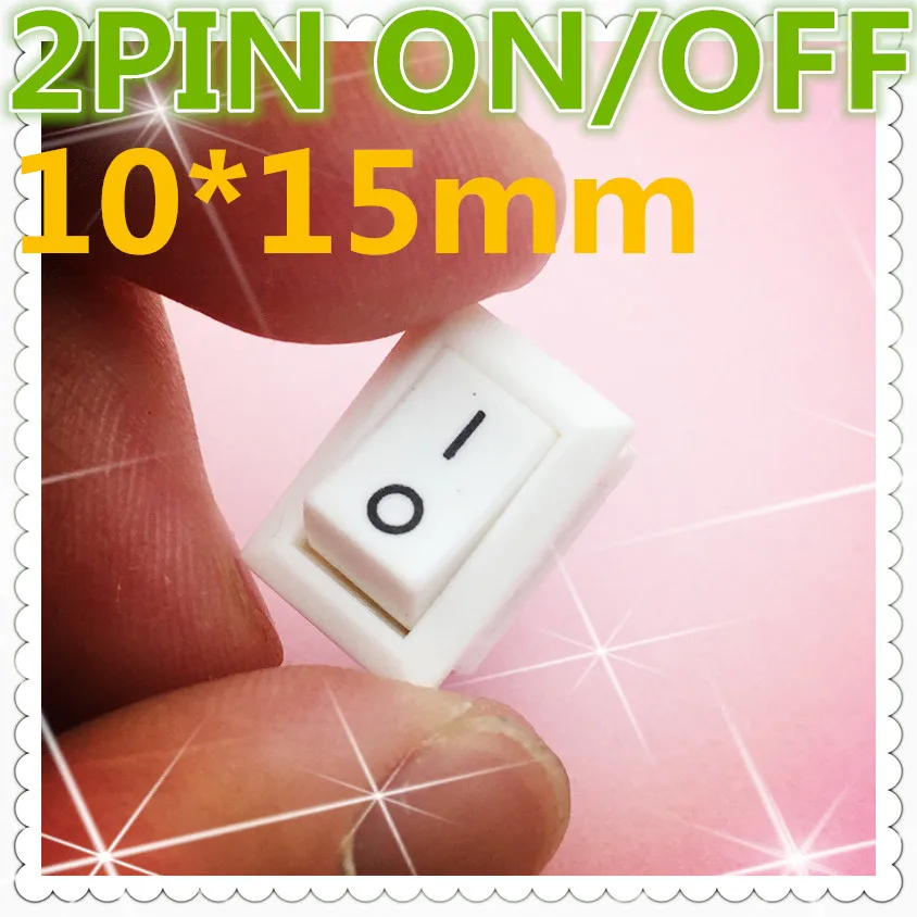 10pcs G134 White 2PIN 10*15mm SPST ON/OFF Boat Rocker Switch 3A/250V Car Dash Dashboard Truck RV ATV Home Sell At A Loss USA