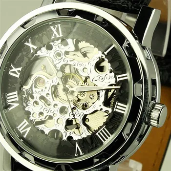 Irisshine p70 Men watches Classic Men's Leather Dial Skeleton Mechanical Sport Army Wrist Watch wholesale