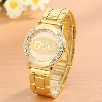 New Famous DQG Brand Quartz Watch Women Sports Gold Stainless Steel Watches Relogio Feminino Clock Casual Wristwatches