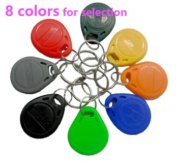 50pcs/Lot 8 Color TK4100 125KHz RFID Tag Proximity Key Fobs Tags RFID Card for Access Control Time Attendance