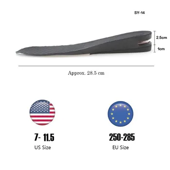 1 Pair 2 Layers 3.5 cm 1.38 inch High Insoles Air Pad Cushion Height Increasing Insoles Men Lifts Insoles X1735