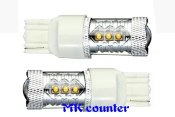 10X Super bright W21W T20 7440 80W LED Sharp LED 16 LED 4500LM 6500K-7000K Car Turn signal stop reverse Light white DC 12V