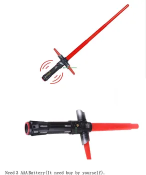 105cm Star Wars 7 The Force Awakens Kylo Ren LED sound lightsaber scalable Cosplay Darth Vader Action Figure Toys boy's Gift