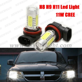 2016 New 2x H11 H8 H9 LED Car Day Fog Head light Lamp Bulb Xenon White CREE chips H8 H9 H11 Fog Light