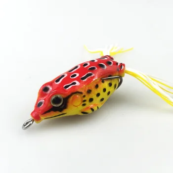 5PC soft tube bait japan plastic fishing lures frog lure treble hooks Topwater ray frog 5.5CM 8G artificial soft bait 141