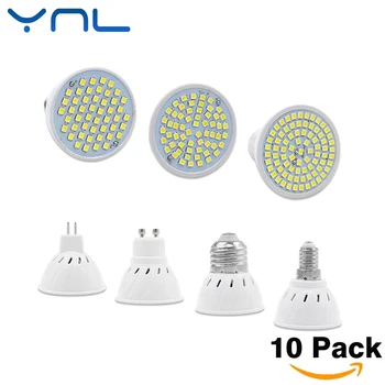 YNL 10Pcs/lot SMD 2835 GU10 E27 E14 MR16 LED Lamp 220V 240V LED Spotlight 3w 5w 7w Light Bulbs LED for Chandelier