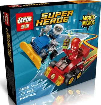 LEPIN 07026 DC Hero Mighty Micros Series Len Snart Captain/Flash Building Block Toys Classic Movie Decoration Gift