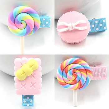 1 PCS New Korean Angela Cute Baby Girls Hairpins Polymer Clay Stereo Cartoon Biscuits Candy Hair Clips Kids Children Accessories