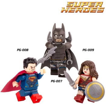 New Arrived 1 PC Super Heroes Batman Dawn Justice VS Superman Wonder Woman Building Blocks diy figures For Kids Toys