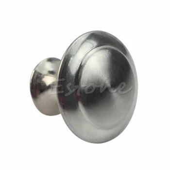 Kitchen Silver Stainless Steel Round Flat Head Cabinet Drawer Pull Knob