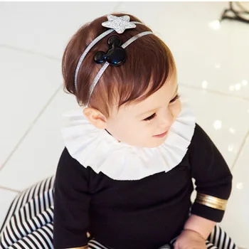 2 PCS 2016 Newly Design Mickey Children's Elastic Hair Band Girls Hair Accessories Baby Star Shining Headbands Kids Headwear