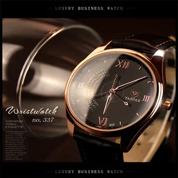 Watches Men Luxury Brand YAZOLE Fashion Blue Glass Unisex Quartz Watch Women Business Casual Wrist Watch Relogio Masculino C37