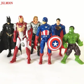 6Pcs/Lot The Avengers figures super hero toy doll baby hulk Captain America superman batman thor Iron man